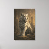 Ice Spirit White Tiger – Mystic Guardian of Calm P Canvas Afdruk (Voorkant)