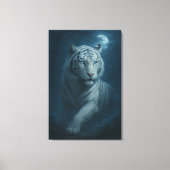 Ice Spirit White Tiger – Mystic Guardian of Calm P Canvas Afdruk (Voorkant)