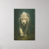 Ice Spirit White Tiger – Mystic Guardian of Calm P Canvas Afdruk (Voorkant)