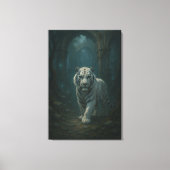 Ice Spirit White Tiger – Mystic Guardian of Calm P Canvas Afdruk (Voorkant)