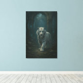 Ice Spirit White Tiger – Mystic Guardian of Calm P Canvas Afdruk (Insitu (Houten vloer))