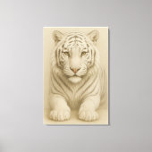Ice Spirit White Tiger – Mystic Guardian of Calm P Canvas Afdruk (Voorkant)