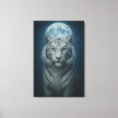 Ice Spirit White Tiger – Mystic Guardian of Calm P Canvas Afdruk (Voorkant)