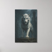 Ice Spirit White Tiger – Mystic Guardian of Calm P Canvas Afdruk (Voorkant)