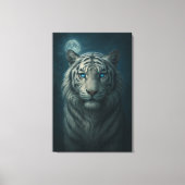 Ice Spirit White Tiger – Mystic Guardian of Calm P Canvas Afdruk (Voorkant)