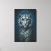Ice Spirit White Tiger – Mystic Guardian of Calm P Canvas Afdruk (Voorkant)