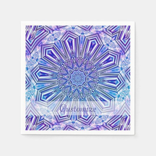 Ice Star Kaleidoscope Pattern Napkins 2 Servetten (Voorkant)