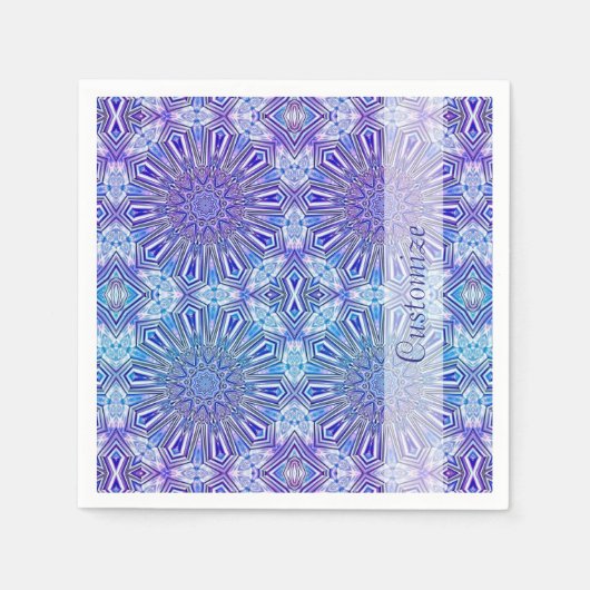 Ice Star Kaleidoscope Pattern Napkins Servet (Voorkant)