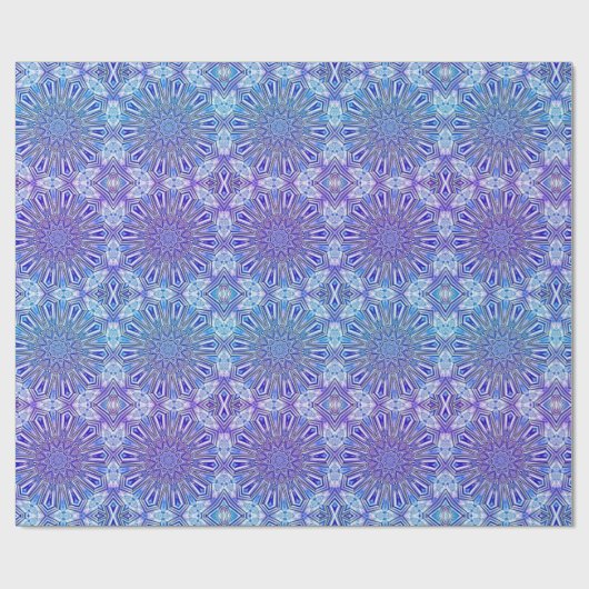 Ice Star Kaleidoscope Pattern Wrapping Paper Cadeaupapier (Vlak)