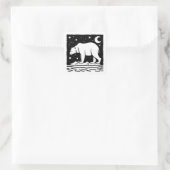 Ice Surfing Polar Beer Vierkante Sticker (Tas)