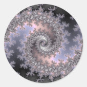 Ice Swirl - Fractal Ronde Sticker (Voorkant)