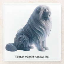 Ice Tibetaans Mastiff Glass Onderzetter