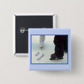 Ice Time. Square Pin Vierkante Button 5,1 Cm (Voorkant /achterkant)