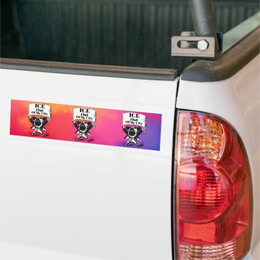 ICE Uit Mijn Stad Bumpersticker (Op Truck)
