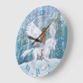 Ice Unicorn en Faerie Wall Clock Grote Klok (Hoek)