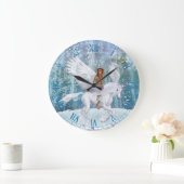 Ice Unicorn en Faerie Wall Clock Grote Klok (Huis)
