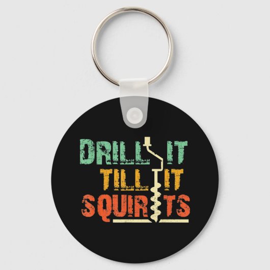 Ice Vissen Hand Auger Fish Sleutelhanger (Voorkant)