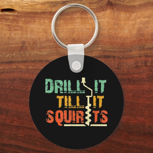 Ice Vissen Hand Auger Fish Sleutelhanger (Voorkant)