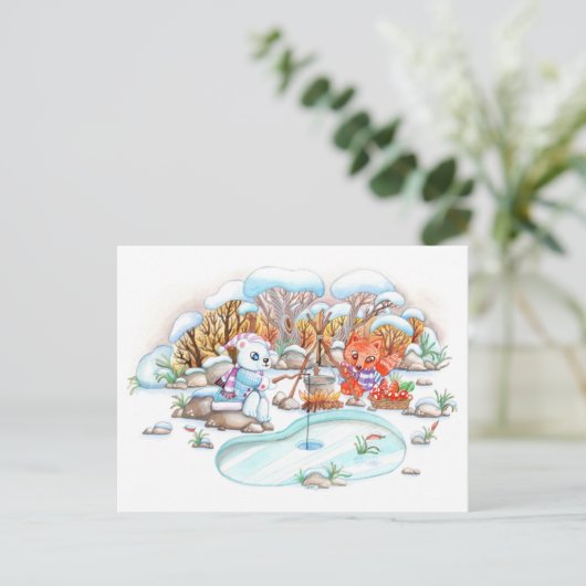 Ice Vist Briefkaart (Staand voorkant)