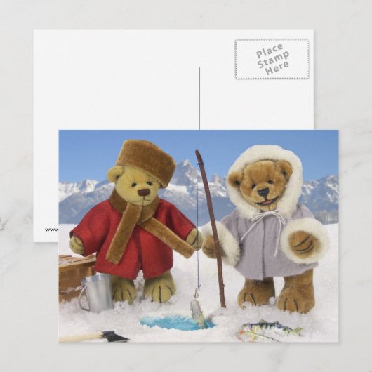 Ice Vist Dinky Beren Briefkaart (Voorkant / Achterkant)