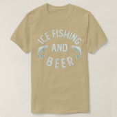 Ice Vist en Beer Mannen Vrouwen Funny Ice Vissen T T-shirt (Design voorkant)