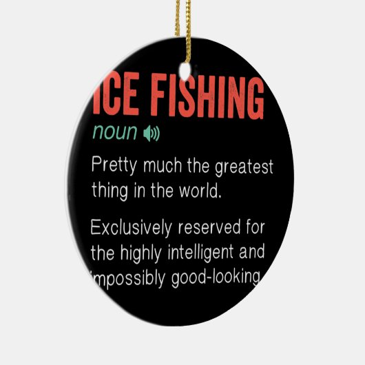 Ice Vist Funny Definition Ice Fisherman Gift Keramisch Ornament (Rechts)