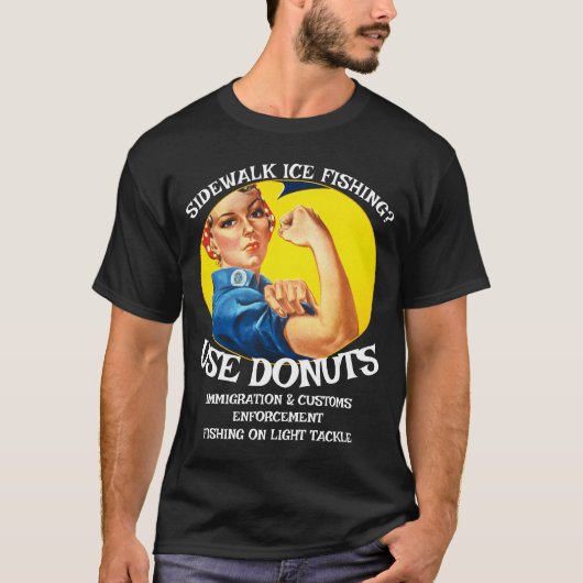 ICE VIST IMMIGRATIE DOUANE HANDHAVING DONUTS T-SHIRT (Voorkant)