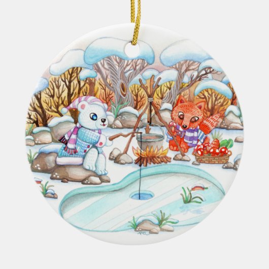 Ice Vist Keramisch Ornament (Voorkant)