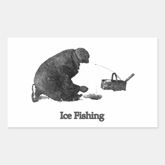 Ice Vist Rechthoekige Sticker (Voorkant)