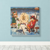 Ice Vist 's nachts Canvas Afdruk (Insitu (Houten vloer))