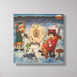 Ice Vist 's nachts Canvas Afdruk