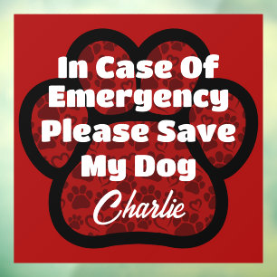 ICE Waarschuwing huisdierveiligheid Rode Pootafdru Raamsticker