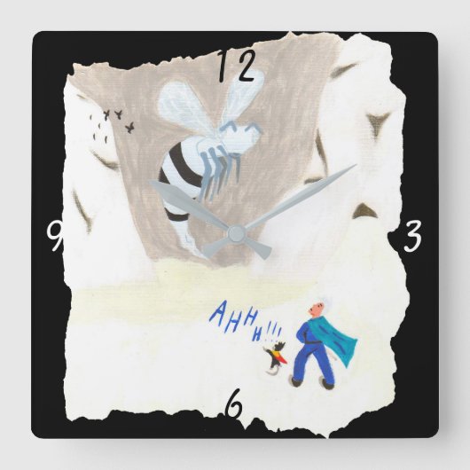 Ice Wasp Mountain Vierkante Klok (Voorkant)