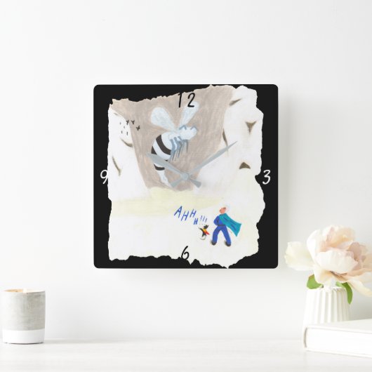 Ice Wasp Mountain Vierkante Klok (Huis)