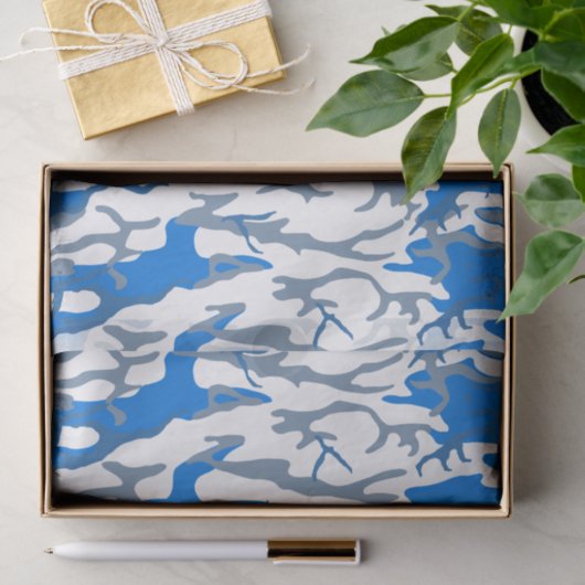 Ice Water Blauw Camo Tissue Papier (Geschenk)