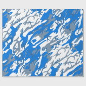 Ice Water Blue Camo Cadeaupapier (Vlak)