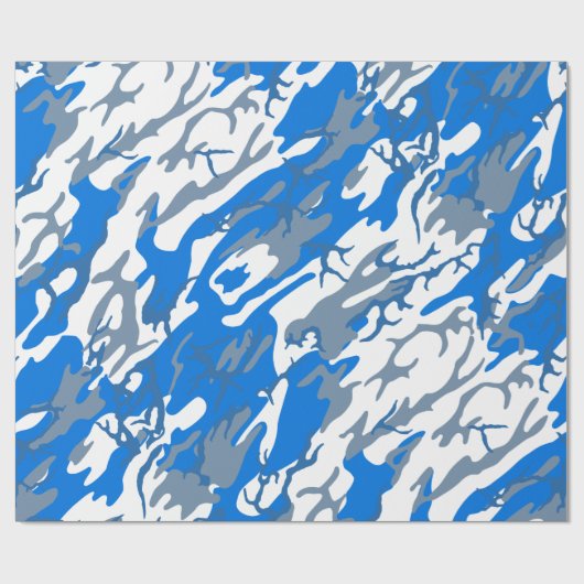 Ice Water Blue Camo Cadeaupapier (Vlak)
