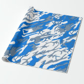 Ice Water Blue Camo Cadeaupapier (Uitgerold)