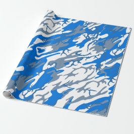 Ice Water Blue Camo Cadeaupapier