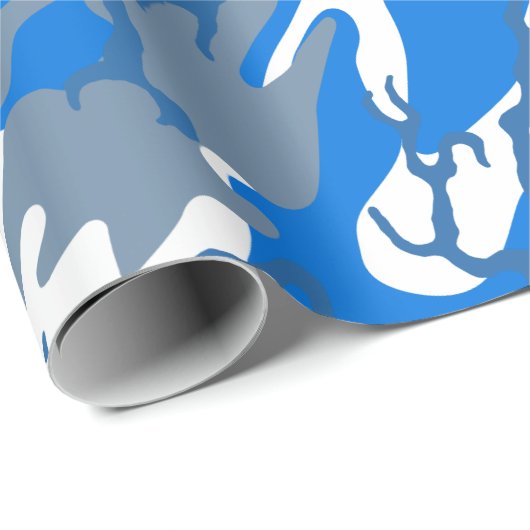 Ice Water Blue Camo Cadeaupapier (Rol Hoek)