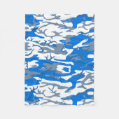 Ice Water Blue Camo Fleece Deken (Voorkant)