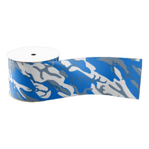 Ice Water Blue Camo Grosgrain Lint