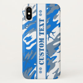 Ice Water Blue Camo met aangepaste tekst Case-Mate iPhone Case