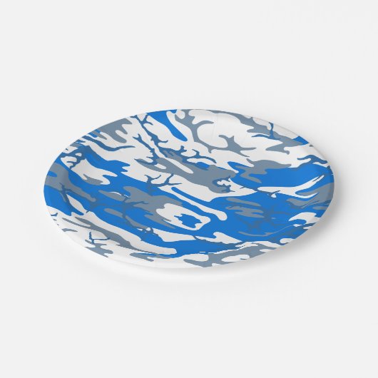 Ice Water Blue Camo Papieren Bordje (Gekanteld)