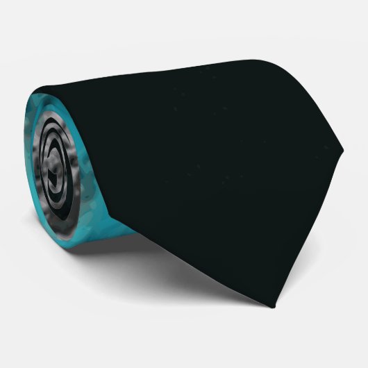 Ice Water turquoise Silver Black splatter aangepas Stropdas (Opgerold)