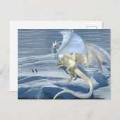 Ice White Dragon Snow Winterpinguïns Briefkaart (Voorkant / Achterkant)