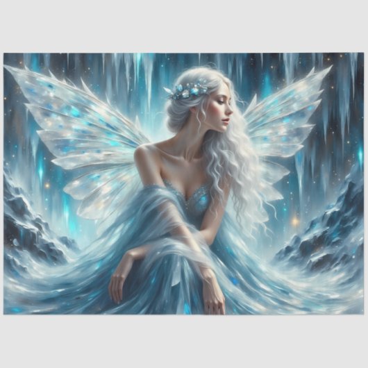Ice wing Enchantress Winter Fairy Decoupage Paper Tissuepapier (Voorkant)