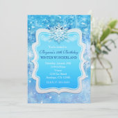 Ice Winter Wonderland Snowflake-uitnodigingen, bev Kaart (Staand voorkant)