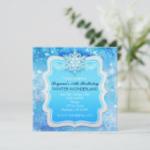 Ice Winter Wonderland Snowflake-uitnodigingen, bev Kaart (Staand voorkant)