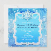 Ice Winter Wonderland Snowflake-uitnodigingen, bev Kaart (Voorkant)